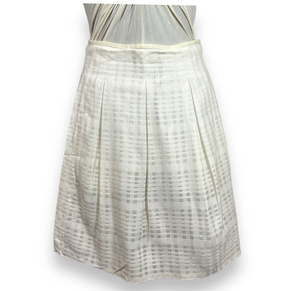 Vince Grid‎ Weave Skirt Women's 6 White